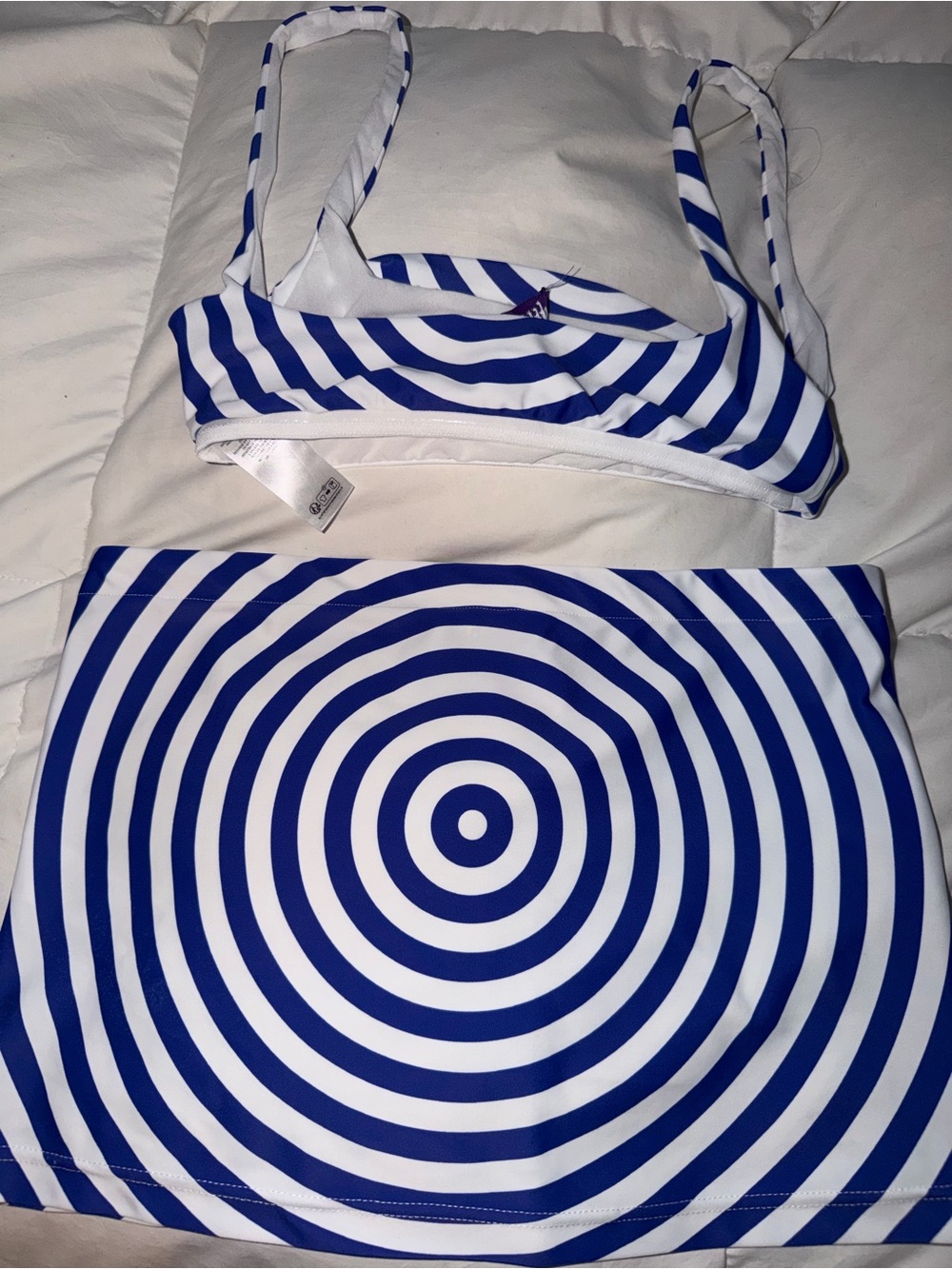 Jean Paul Gaultier Blue and White Concentric Circle Mini Skirt - Picture 5 of 6